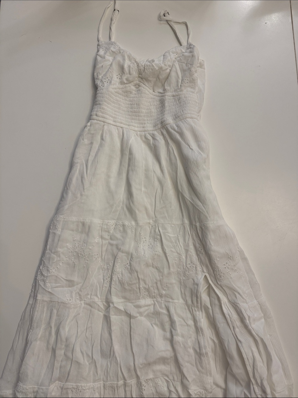 Hollister White Eyelet Midi Sundress